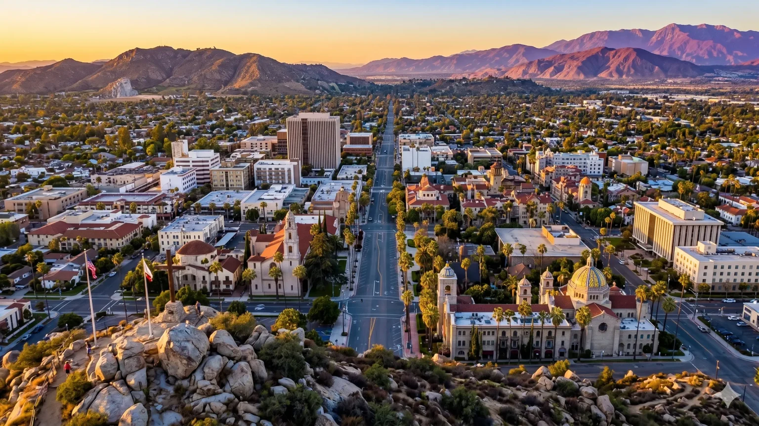 Aerial Drone Concept View of Riverside, California